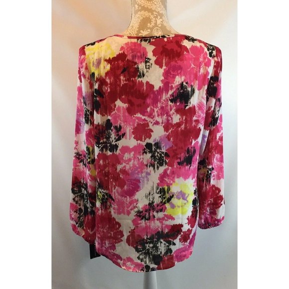 INC Top Women's Sz 4‎ Pink Enchanted Floral Print - Picture 6 of 9